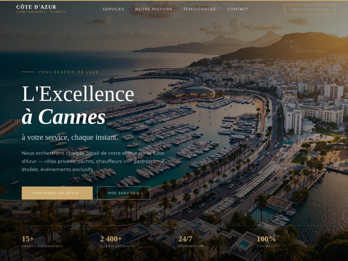 Conciergerie Cannes - Site vitrine conciergerie privée