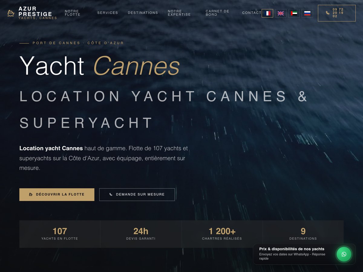Yacht Cannes - Location de yachts de luxe